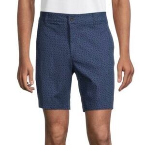 Ben Sherman Micro Floral Print Regular Fit Chino Shorts Navy Blue Blazer 30 NWT